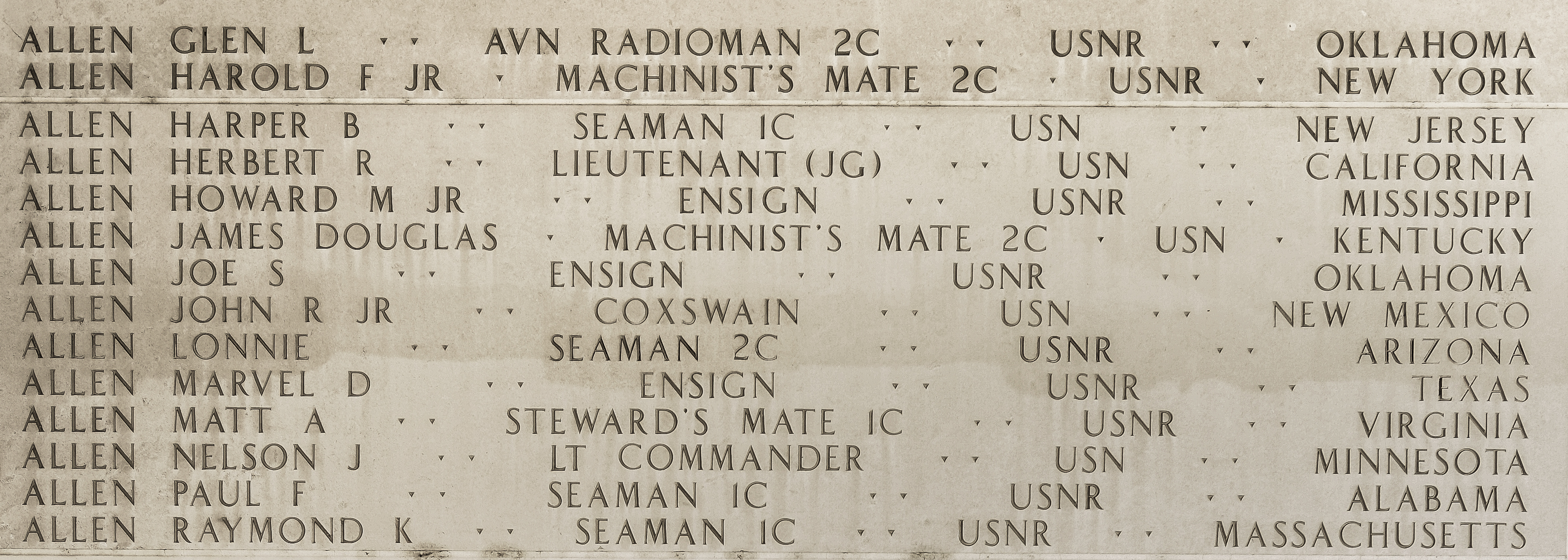 Paul F. Allen, Seaman First Class